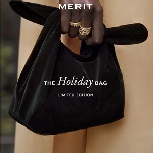 Merit Black Velvet Makeup Clutch Bag